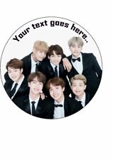 BTS NOVELTY  EDIBLE 7.5" ROUND BIRTHDAY CAKE TOPPER 