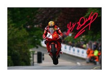 Joey Dunlop 10 repro autogrpah A4 poster choice of frame