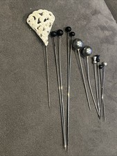 11x Antique Hat Pins Pearl