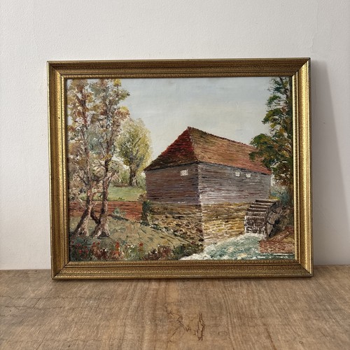 Vintage rustic oil board - on,