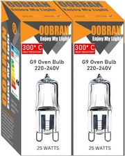 G9 Halogen Oven Bulb 40W 230V 300℃ Heat Tolerant for Neff/AEG/Smeg/Zanussi/Bo