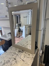 Burbidge Mirror Oak Painted Wall Mirror  bevelled edge  taupe 