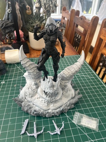 Female archer and - horned, beast