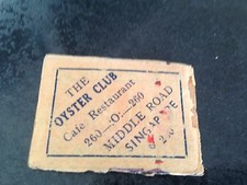 old match box top - the oyster club middle road singapore