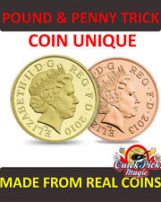 Pound and Penny [ £1/1p Coin Unique ] Vanishing Penny Close Up Magic Coin Trick