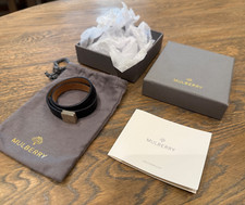 Genuine Mulberry Tessie Leather Double Wrap Bracelet  Black with Dust Bag & Box