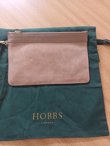 Hobbs beige suede clutch - beige,