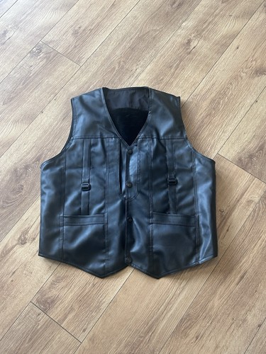 Men faux leather waistcoat - faux,