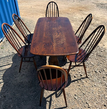 Vintage Ercol Dining Table & 6