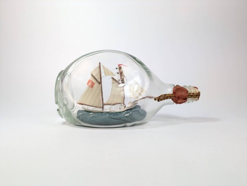 Vintage ship bottle - ship, bottle.