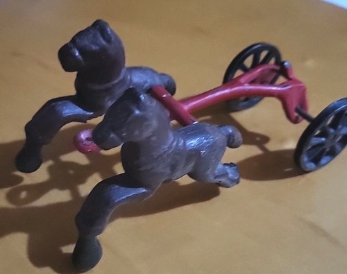 Antique cast iron horses cart - antique,