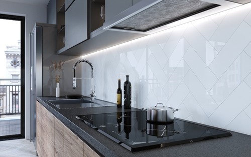 White metro tiles - tiles, flat