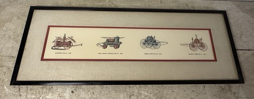 Framed and matted print - framed, old