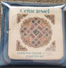 Celtic Jewels Cross Stitch Coaster Kit.
