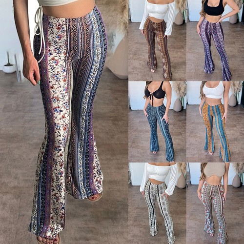 Womens boho floral flared - floral,