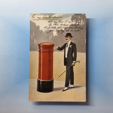 Red Pillar Post Box Postcard