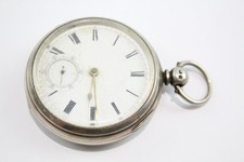 Antique .925 Silver Open Face Fusee Pocket Watch Key Wind SPARES/REPAIRS