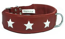 New Red Leather Dog Collar