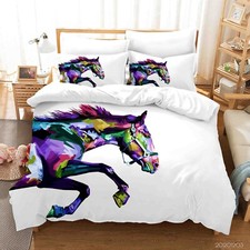 3D Colorful Art Horse Quilt
