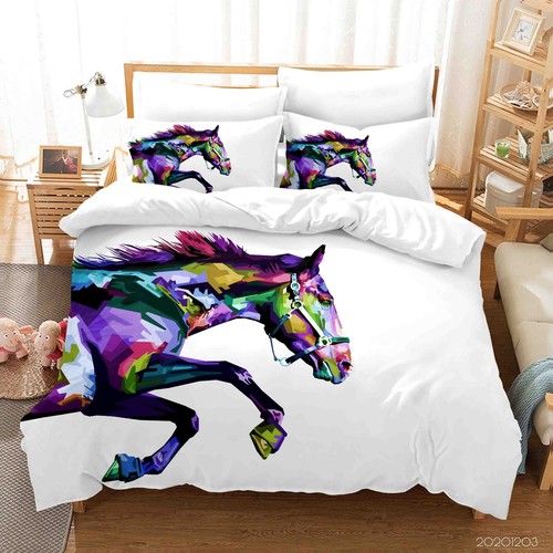 Colorful art horse quilt - 3d,