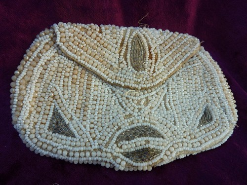 1920s ivory and cream - , beaded