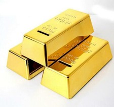 Gold bullion bar - gold, piggy