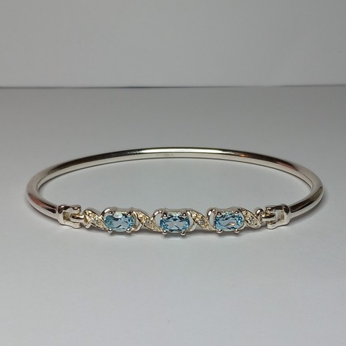 Sterling silver 925 - oval, blue