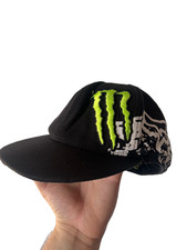 Monster Energy Fox Racing 4 Cap Mens 7 1/2 Black Logo Embroidered Fitted Hat
