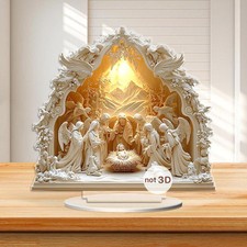 Christmas Nativity Scene Figurine Table Sign,Holy Family 2D
