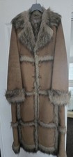 Faux Suede And Fur Long Coat