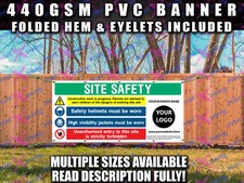 SITE SAFETY PERSONALISED BANNER SIGN SIGNS BUILDING CONSTRUCTION
