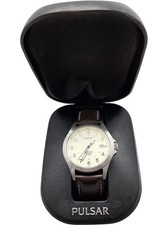 Pulsar Kinetic Sports Watch Leather Strap Water Resistant 100M