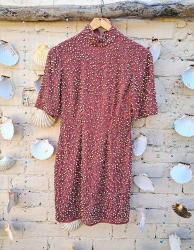 Asos nude beaded high - high, neck