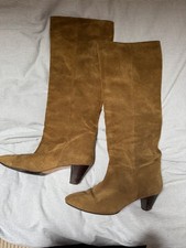 Isabel Marant suede knee high boots in olive/sage green - good condition