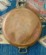 Vintage E. Dehillerin 16” Copper Paella Pan Roasting Pan Tin Lined France