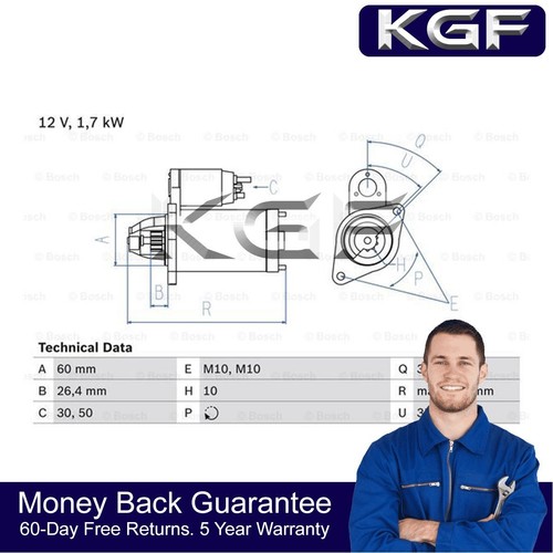 Kgf starter motor fits - starter,