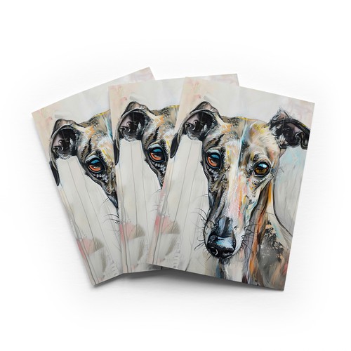 Greyhound whippet greeting - greyhound,