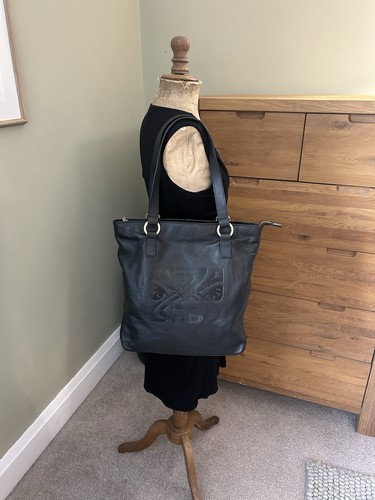 Biba black leather tote bag