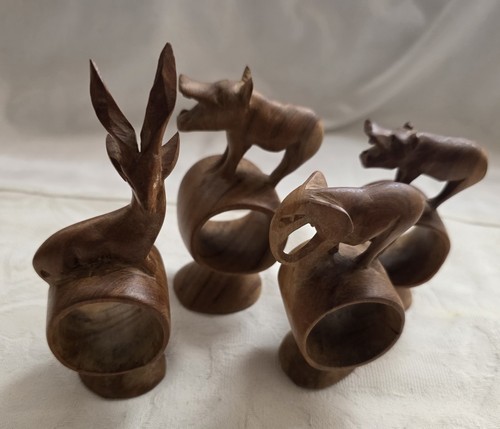 Vintage set hand carved - 4,
