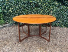 MID CENTURY DROP LEAF DINING TABLE IN THE STYLE OF PETER HVIDT & ORLA MOLGAARD