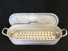 ANTIQUE FRENCH ENAMEL BLUE &