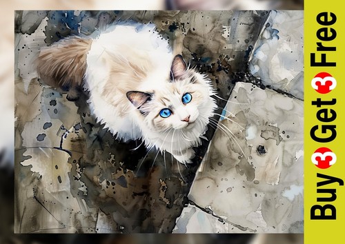 Captivating cat watercolor - cat,