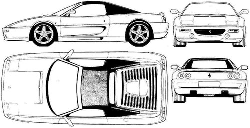 Ferrari f355 spider blueprint - f355,
