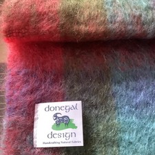 Donegal Design Mohair Wool Scarf Shawl Blue/Red/Green/Teal 68" x 9" from Wicklow
