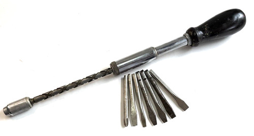 Vintage hand push drill - hand,