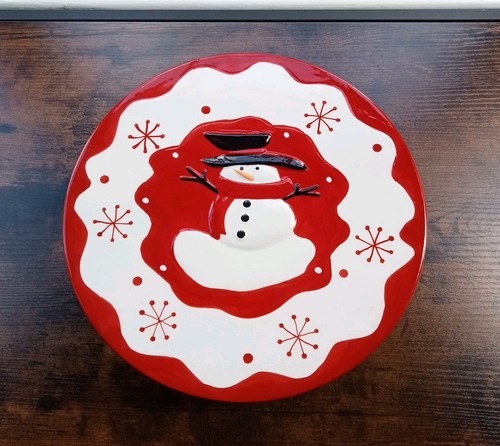 Christmas snowman ceramic cake - snowman,