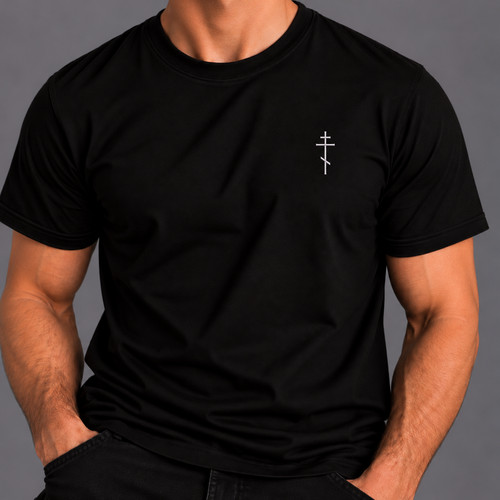 Orthodox cross shirt - orthodox, black
