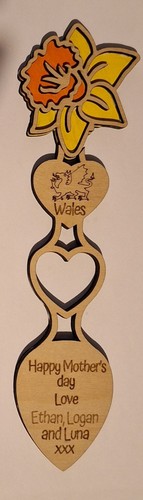 Wooden welsh love spoon - wooden, for