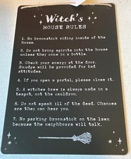 Witch's House Rules Sign