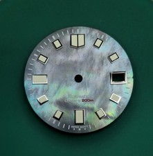 NH35 dial 28.5mm SEIKO SRPE SKX007 S Dial Green Lume Mod Diver Watch Pearl